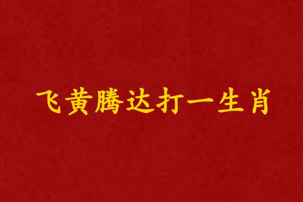 飛黃騰達打一生肖