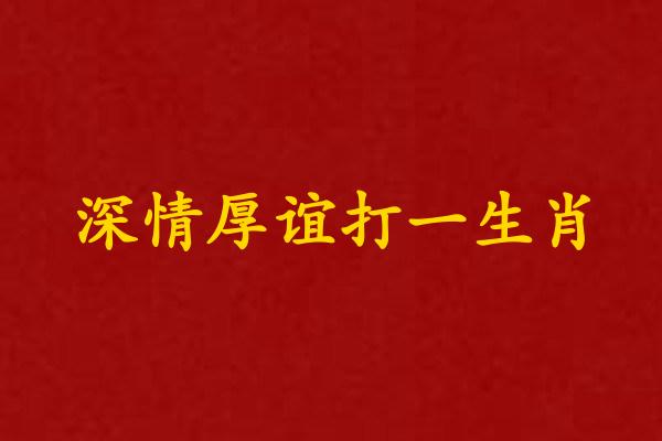 深情厚誼打一生肖