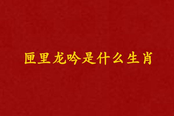 匣裡龍吟是什麽生肖