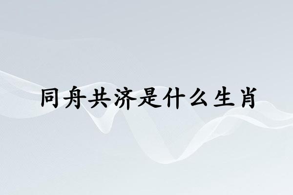 同舟共濟是什麽生肖