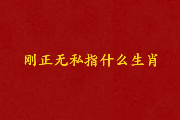 刚正无私指什么生肖