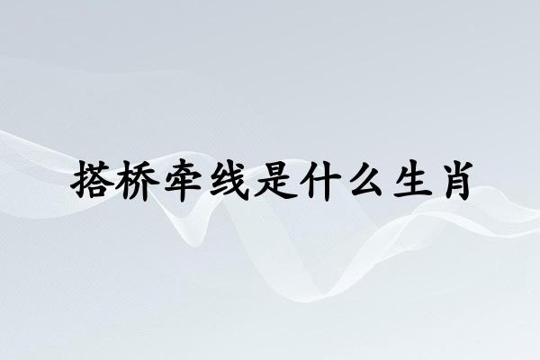 搭桥牵线是什么生肖