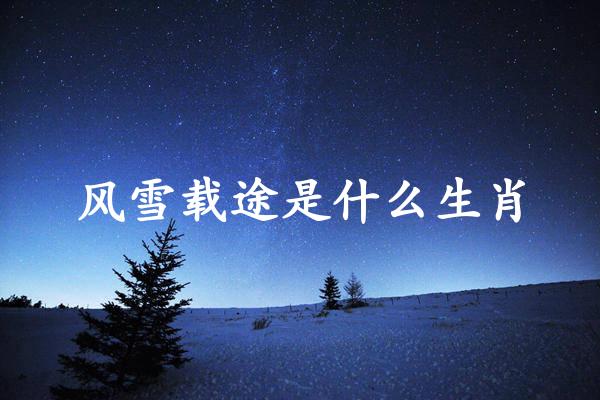 风雪载途是什么生肖