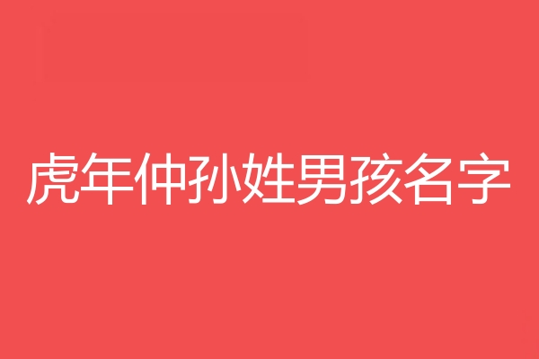 仲孫姓男孩名字