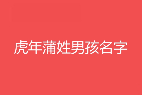 蒲姓男孩名字