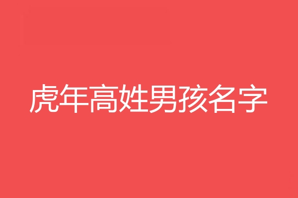 高姓男孩名字