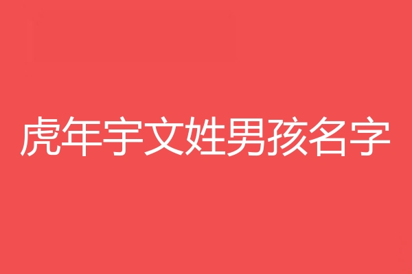 宇文姓男孩名字