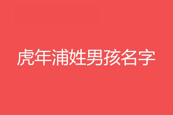 浦姓男孩名字