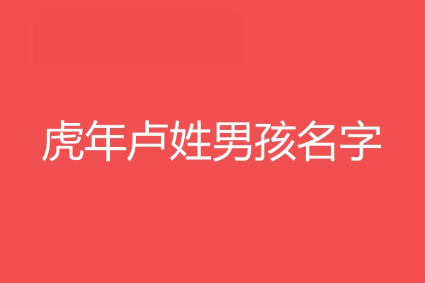 盧姓男孩名字