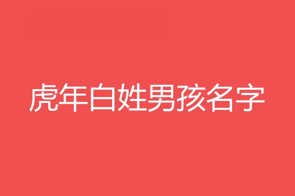 白姓男孩名字