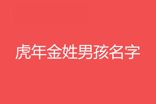 金姓男孩名字