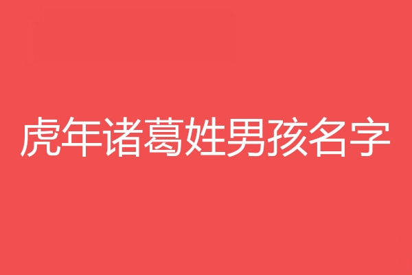 諸葛姓男孩名字