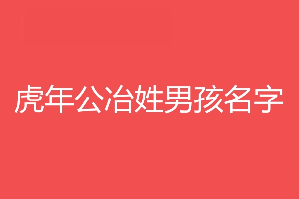 公冶姓男孩名字