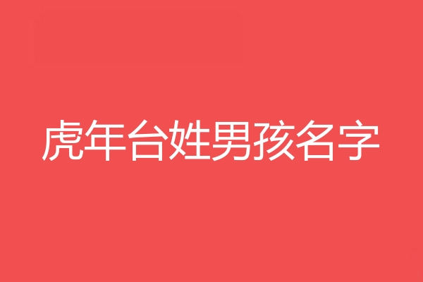 台姓男孩名字